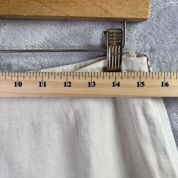 Mark, Fore & Strike Linen Pants Women's 12 Cream Embroidered Hems Floral Spring - Picture 8 of 16